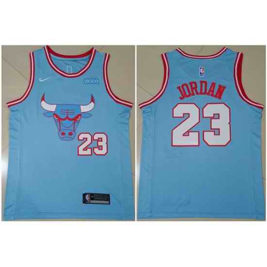 Men Chicago Bulls #23 Michael Jordan Light Blue Stitched Basketball Jersey
