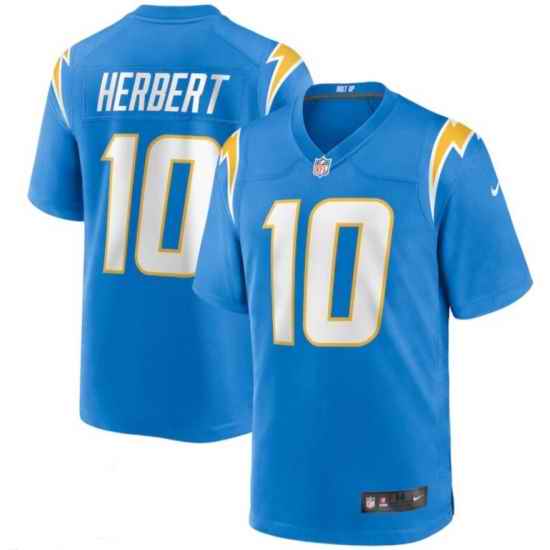 Men Nike Los Angeles Chargers #10 Justin Herbert Light Blue Vapor Limited Jersey