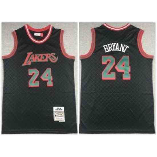 Men Black Los Angeles Lakers #24 Kobe Bryant 2007 08 Mitchell  26 Ness Hardwood Classics Stitched Jersey