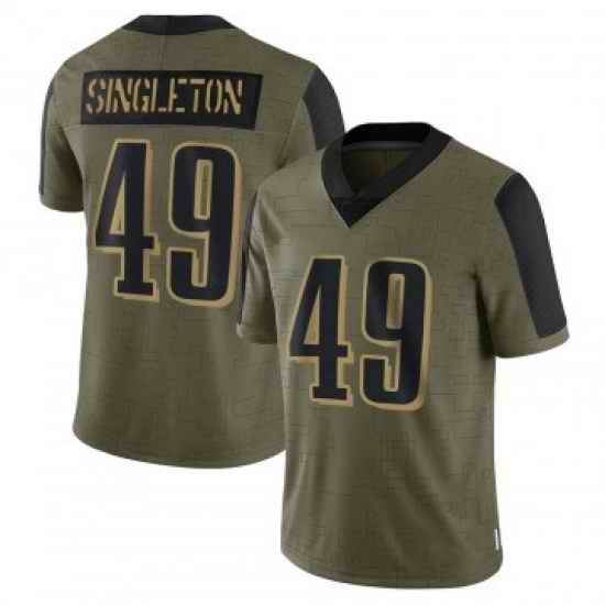 Men Philadelphia Eagles #49 Alex Singleton Olive Limited 2021 Salute To Service Nike Jersey