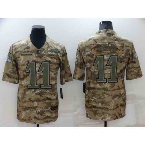 Men Philadelphia Eagles #11 A J Brown Camo Salute To Service Limited Stitched jersey