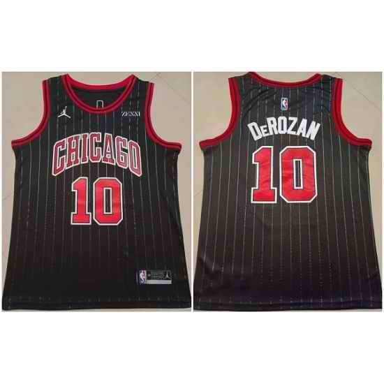 Men Chicago Bulls #10 DeMar DeRozan Black Stitched Basketball Jersey