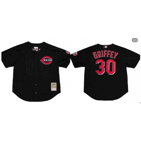 Men Cincinnati Reds #30 Ken Griffey Black Alternate Cool Base MLB Jersey->arizona diamondbacks->MLB Jersey