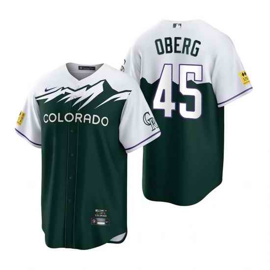 Men Nike Nike Colorado Rockies #45 Scott Oberg City Connect Stitched Cool Base Baseball Jersey->colorado rockies->MLB Jersey