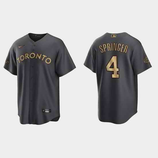 Men George Springer Toronto Blue Jays 2022 Mlb All Star Game Charcoal  Jersey