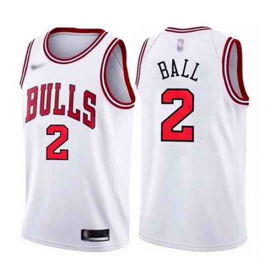 Men Chicago Bulls #2 Lonzo Ball White 2021 Nike Swingman Stitched Jersey