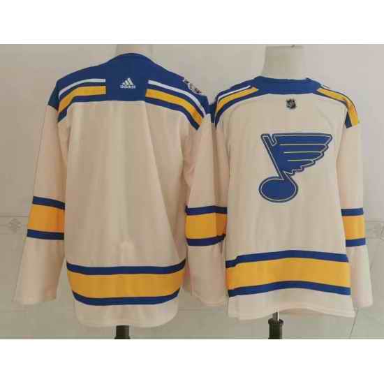 Men St Louis Blues Blank Cream 2022 Winter Classic Authentic Jersey->st.louis blues->NHL Jersey