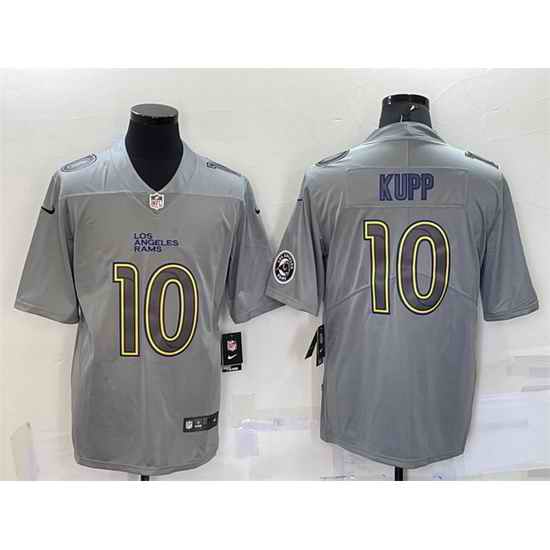 Men Los Angeles Rams #10 Cooper Kupp Grey With Patch Atmosphere Fashion Stitc