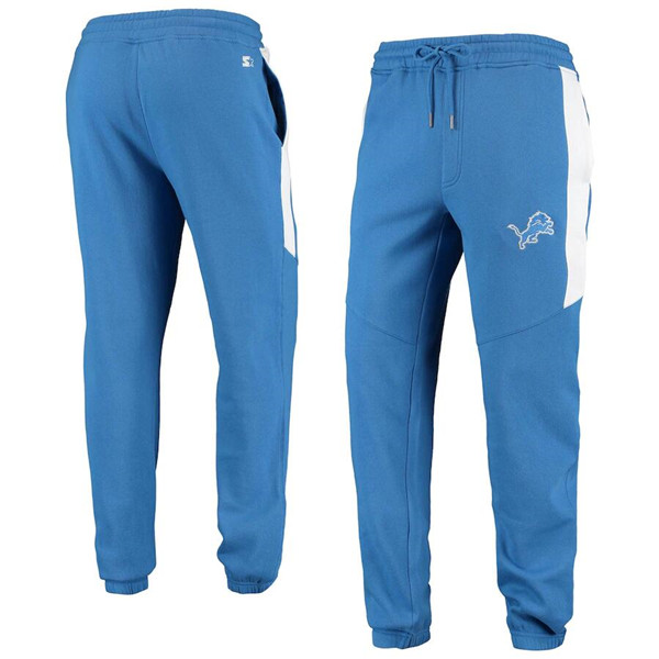 Men's Detroit Lions Starter Blue/White Goal Post Fleece Pants->detroit lions->NFL Jersey