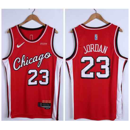 Men Chicago Bulls #23 Michael Jordan 75th Anniversary Red Edition Swingman Stitched Basketball Jersey
