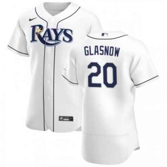 Men Tampa Bay Rays #20 Tyler Glasnow White Flex Base Stitched Jersey