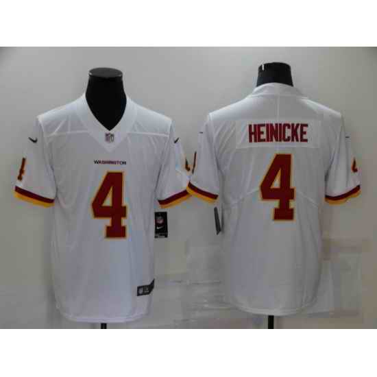 Men Washington Football Team #4 Taylor Heinicke White Nike Burgundy Limited Jersey->washington football team->NFL Jersey