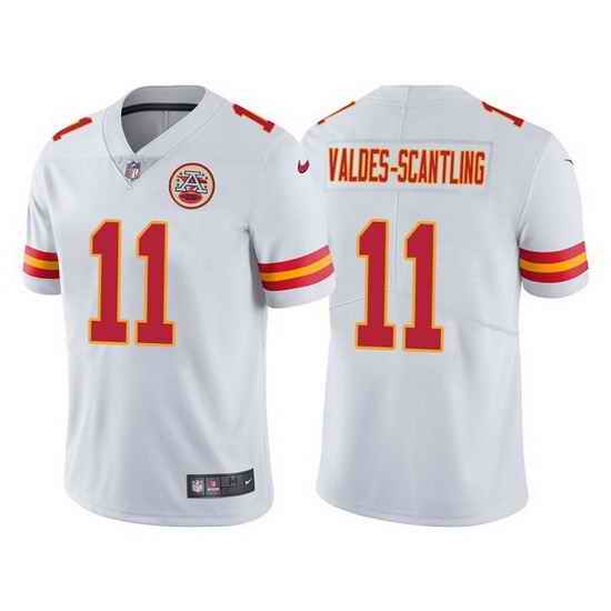 Men Kansas City Chiefs #11 Marquez Valdes Scantling White Vapor Untouchable Limited Stitched Football jersey