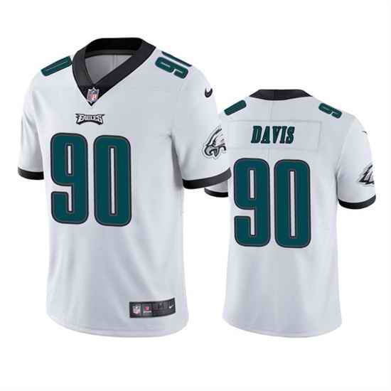 Men Philadelphia Eagles #90 Jordan Davis White Vapor Untouchable Limited Stitched Jersey