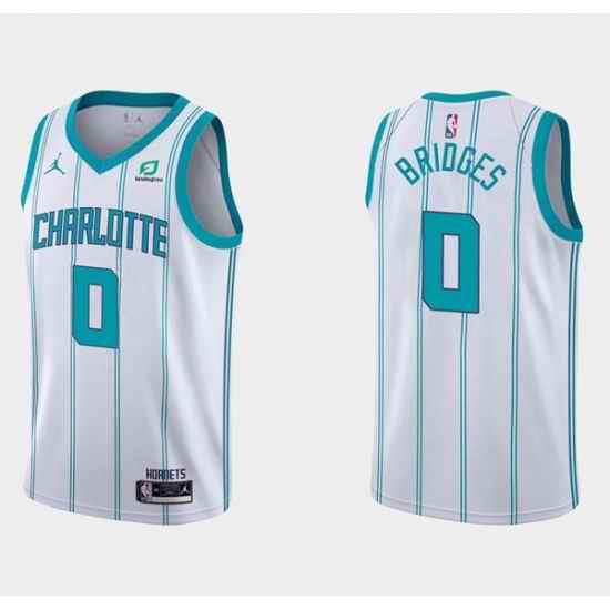 Men Charlotte Hornets #0 Miles Bridges White Stitched Basketball Jersey