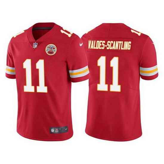 Men Kansas City Chiefs #11 Marquez Valdes Scantling Red Vapor Untouchable Limited Stitched Football jersey