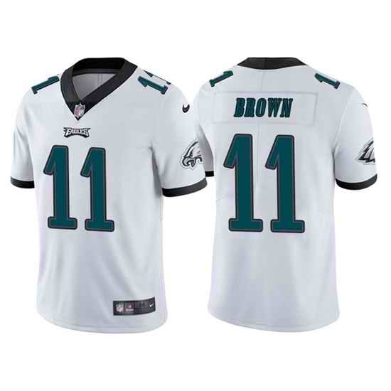 Men Philadelphia Eagles #11 A  J  Brown White Vapor Untouchable Limited Stitched Jersey