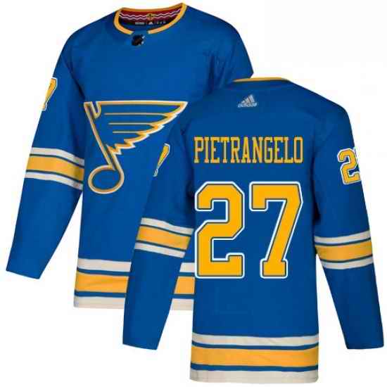 Mens Adidas St Louis Blues #27 Alex Pietrangelo Blue Alternate Authentic Stitched NHL Jersey