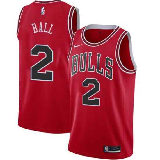 Men Chicago Bulls #2 Lonzo Ball Jersey Red Jersey