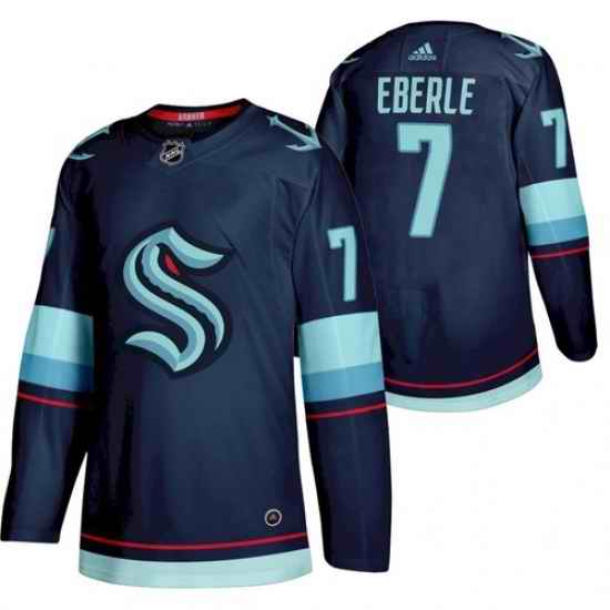 Men Seattle #7 Kraken Jordan Eberle 2022 Home Navy Jersey