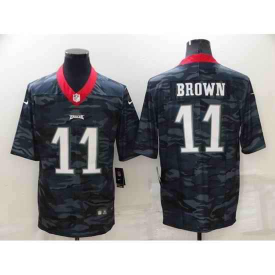 Men Philadelphia Eagles #11 A J Brown Camo Limited Stitched Jerse