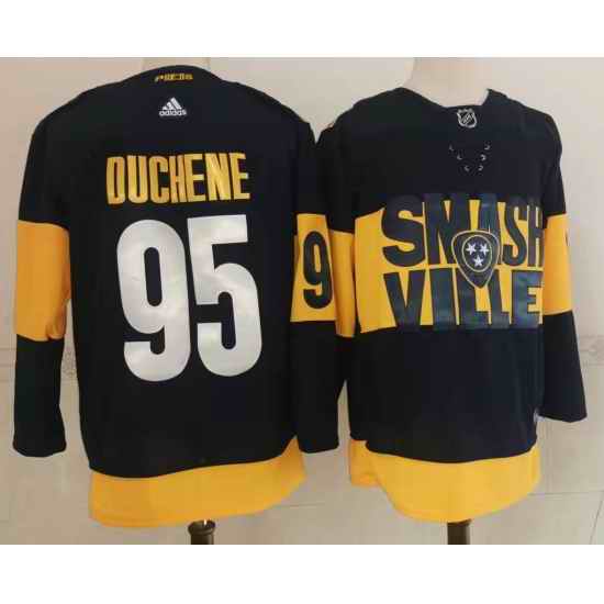 Men Nashville Predators #95 Matt Duchene Black 2022 Stadium Series adidas Stitched NHL Jersey->nashville predators->NHL Jersey