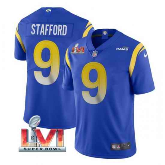 Nike Los Angeles Rams #9 Matthew Stafford Royal 2022 Super Bowl LVI Vapor Limited Jersey