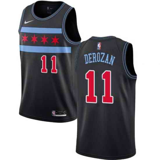 Nike Chicago Bulls #11 Demar Derozan Black NBA Swingman City Edition 2018 19 Jersey 519