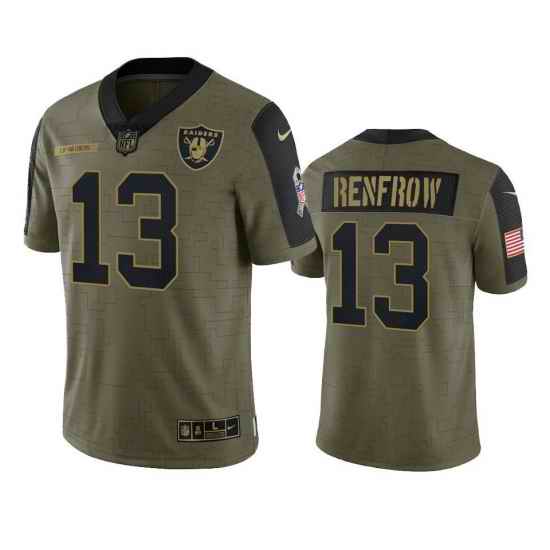 Men Las Vegas Raiders Hunter Renfrow 2021-22 Salute To Service Olive Football Stitched Jersey->las vegas raiders->NFL Jersey