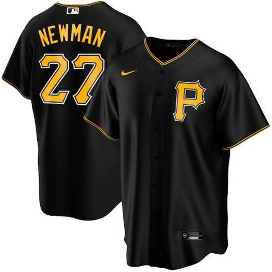 Men Pittsburgh Pirates #27 Kevin Newman Black Cool Base Stitched jersey