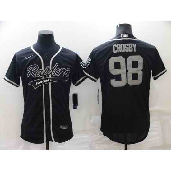 Men Las Vegas Raiders #98 Maxx Crosby Black Flex Base Stitched jersey