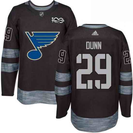 Mens Adidas St Louis Blues #29 Vince Dunn Authentic Black 1917 2017 100th Anniversary NHL Jersey