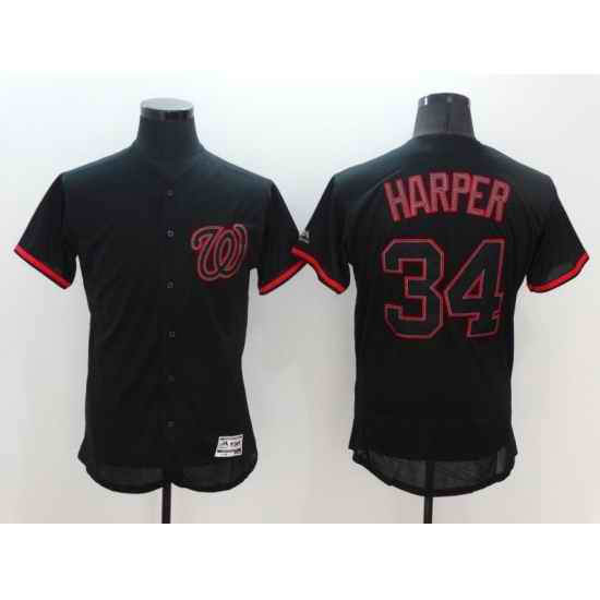 Men Washington Nationals #34 Harper Black Classic Elite 2022 MLB Jersey->washington nationals->MLB Jersey