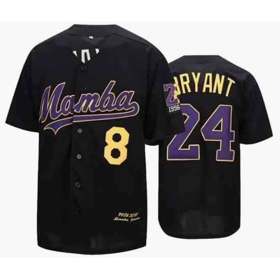 Youth Mamba #8 24 Kobe Bryant Black Base Ball Jersey