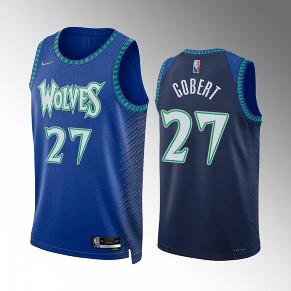 Men's Minnesota Timberwolves #27 Rudy Gobert 2021/22 Blue City Edition 75th Anniversary Swingman Stitched Jersey->minnesota timberwolves->NBA Jersey