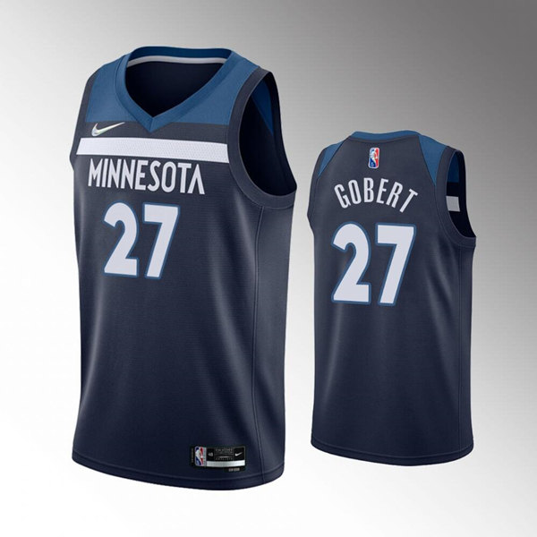 Men's Minnesota Timberwolves #27 Rudy Gobert Icon Edition navy 75th Anniversary Swingman Stitched Jersey->minnesota timberwolves->NBA Jersey