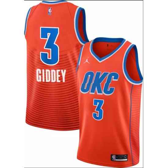 Men's Oklahoma City Thunder Josh Giddey #3 Orange Dri-FIT Swingman Jersey