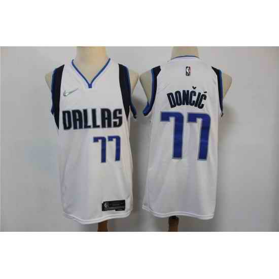 Men Dallas Mavericks Luka Don?i? #77 White 75th Anniversary Nike Stitched Jersey