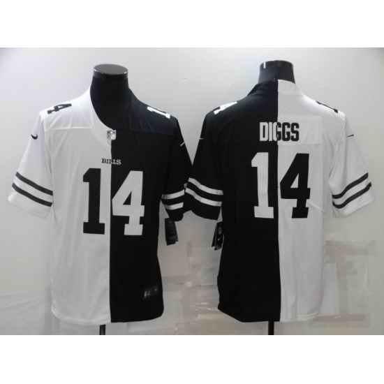 Men Nike Buffalo Bills #14 Stefon Diggs Black White Split Limited Jersey