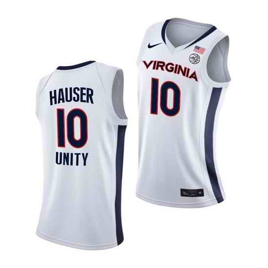 Virginia Cavaliers Sam Hauser Virginia Cavaliers White Unity 2021 New Brand Jersey