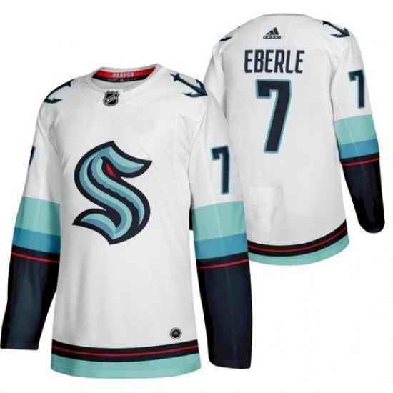 Men Seattle #7 Kraken Jordan Eberle 2022 Away White Jersey