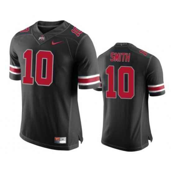 Men's Ohio State Buckeyes #10 Troy Smith College Football Jersey Black Red->ohio state buckeyes->NCAA Jersey