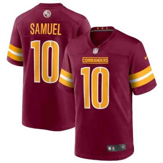 Men Washington Commanders #10 Curtis Samuel 2022 Burgundy Game Stitched Jersey