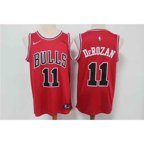 Men Chicago Bulls #11 DeMar DeRozan Red Nike Diamond 75th Anniversary Swingman Jersey