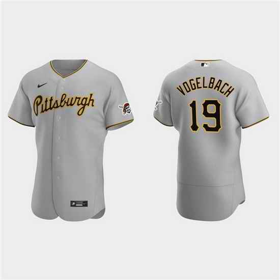 Men Pittsburgh Pirates #19 Daniel Vogelbach Grey Flex Base Stitched MLB Jerse->boston red sox->MLB Jersey