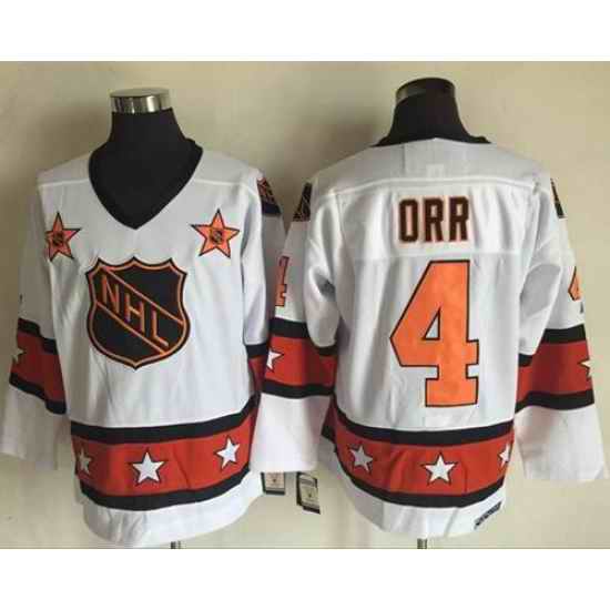 1972-81 NHL All-Star #4 Bobby Orr White CCM Throwback Stitched Vintage Hockey Jersey