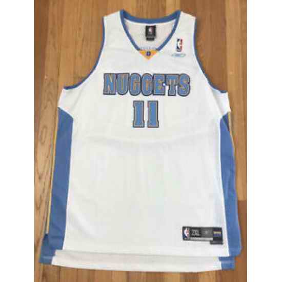 Men Reebok NBA Denver Nuggets Earl Boykins White Basketball Swingman Jersey->others->NBA Jersey