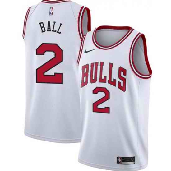 Men Chicago Bulls #2 Lonzo Ball Jersey White_ u526F u672C