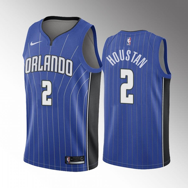 Men's Orlando Magic #2 Caleb Houstan Blue 2022 Draft Basketball  Stitched Jersey