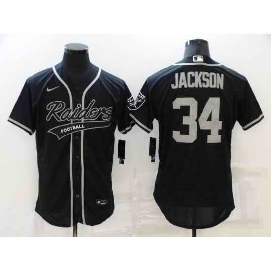 Men's Oakland Raiders #34 Bo Jackson Black Nike Elite Jersey->las vegas raiders->NFL Jersey